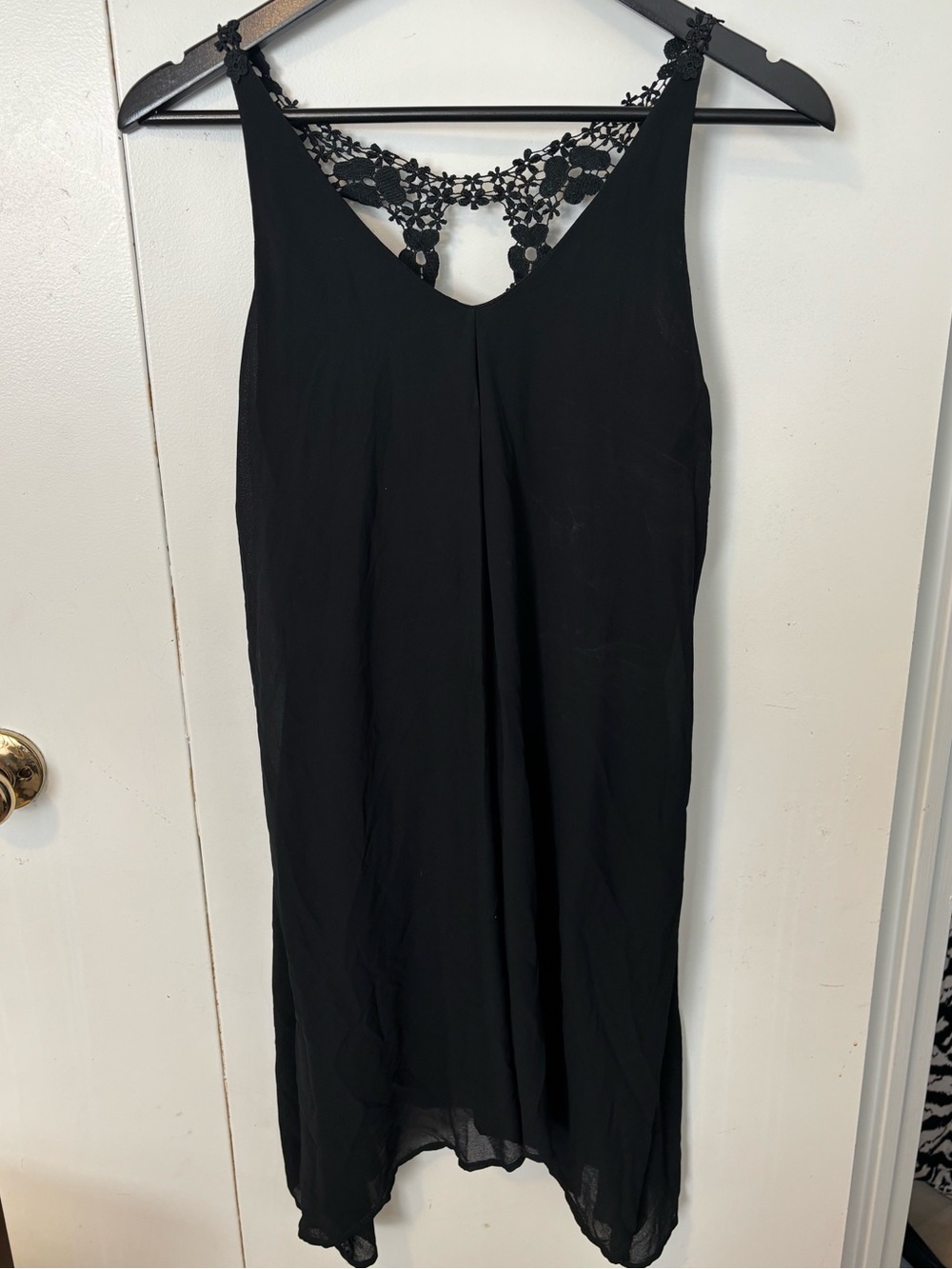 Black Lace-Back Slip Dress - Women